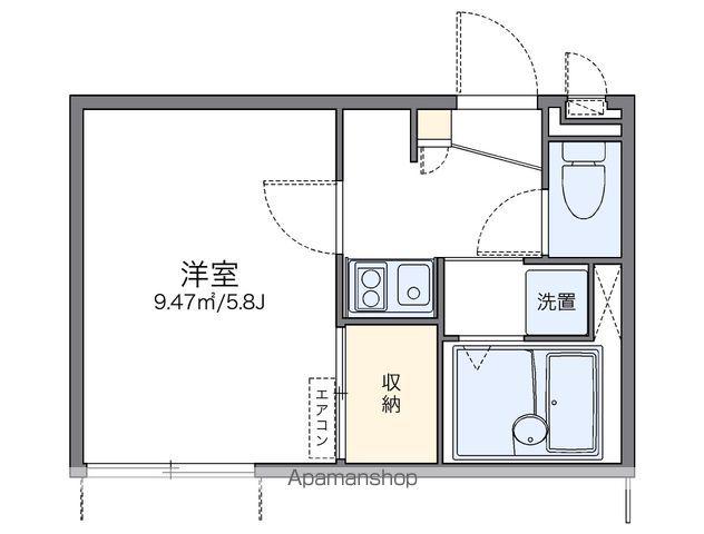 レオパレスカサブランカⅡ(1K/1階)の間取り写真