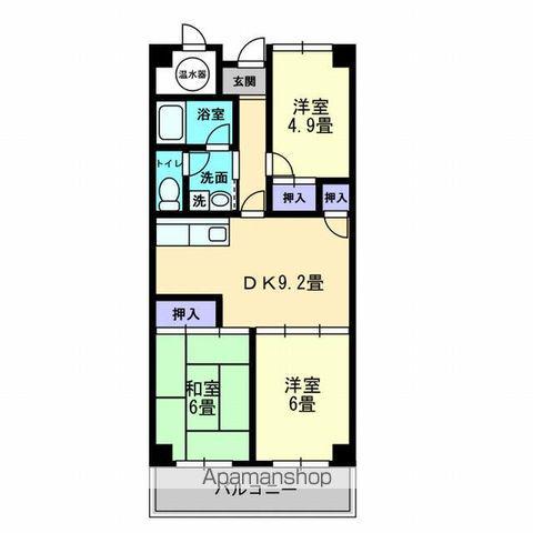 アーバン茜(3DK/9階)の間取り写真