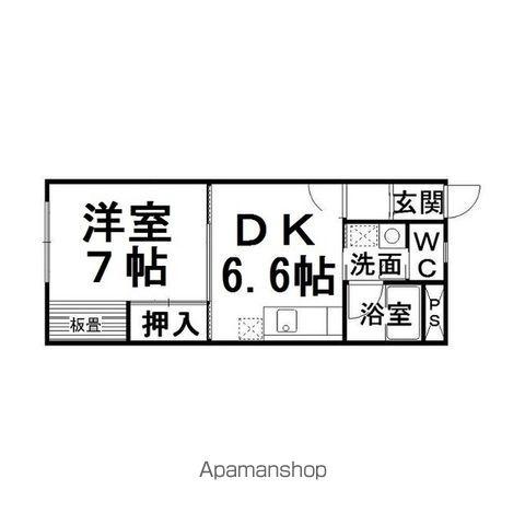 スリーエーマンション3(1DK/1階)の間取り写真