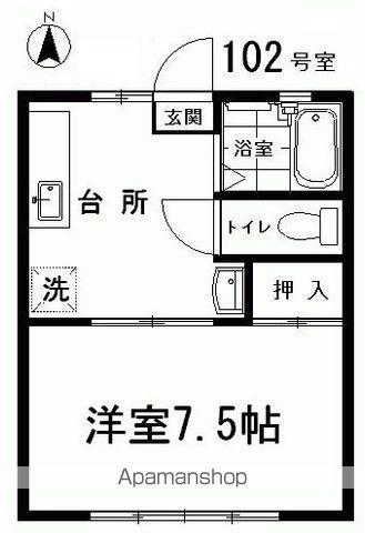 メゾン21(1DK/1階)の間取り写真