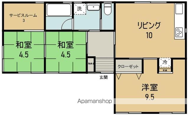 徳島線 蔵本駅 徒歩5分 1階建 築52年(3SLDK)の間取り写真
