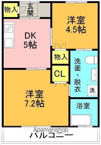 レジデンスIKOI(2DK/1階)の間取り写真
