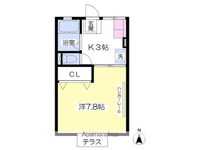 シティハイムジュネス(1K/1階)の間取り写真