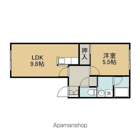 コーポアビッシュ(1LDK/2階)の間取り写真