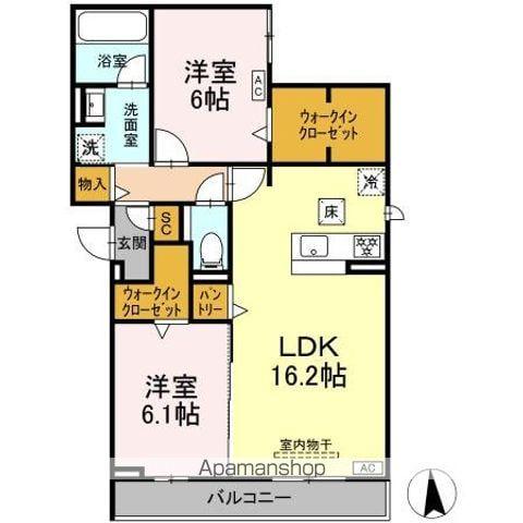 グラシオン(2LDK/1階)の間取り写真