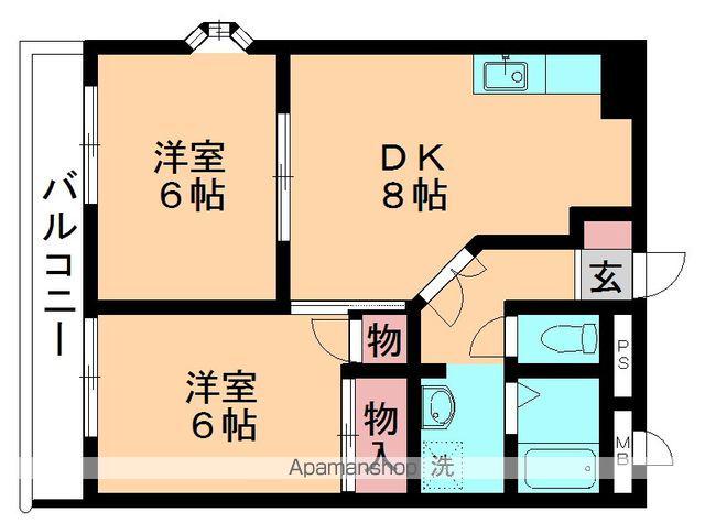 クレールフジ(2DK/1階)の間取り写真