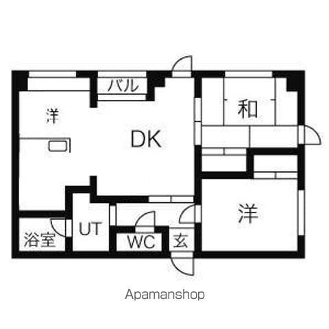 WITH旭ヶ丘(3LDK/3階)の間取り写真