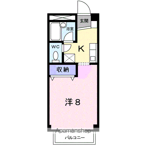 グリーンコート(1K/1階)の間取り写真