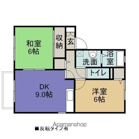 シャルマン六田Ⅱ(2DK/1階)の間取り写真