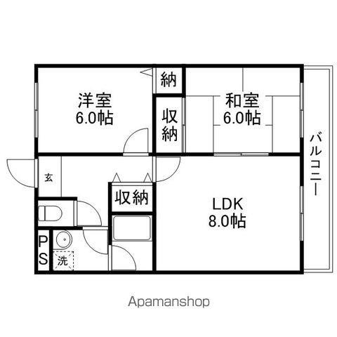SKマンション21(2DK/3階)の間取り写真
