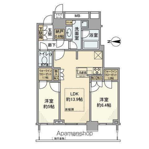 ザ・パークハウス晴海タワーズティアロレジデンス(2LDK/32階)の間取り写真