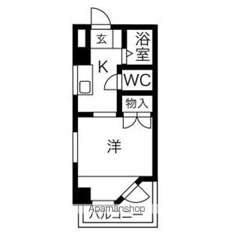ホーメスト東山(1K/2階)の間取り写真