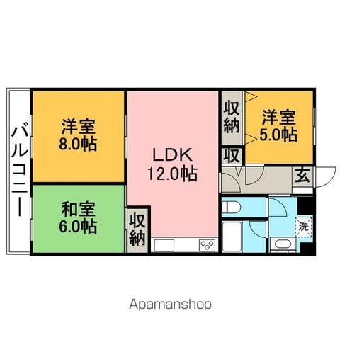 木崎台マンション(3LDK/4階)の間取り写真