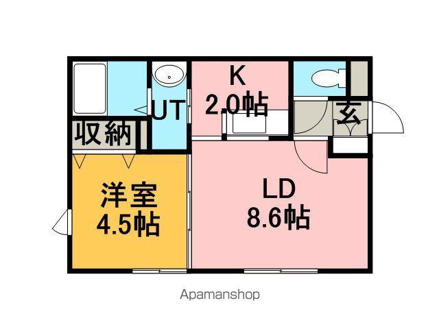 函館本線 銭函駅 徒歩16分 2階建 築18年(1LDK/2階)の間取り写真
