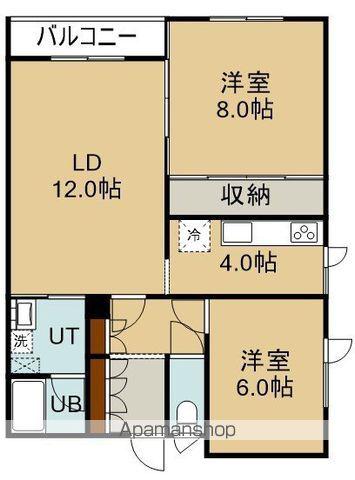 シュロス神山(2LDK/2階)の間取り写真
