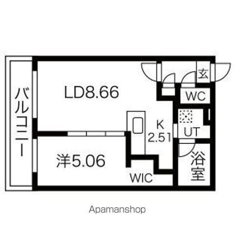 GRAN SKY(1LDK/4階)の間取り写真