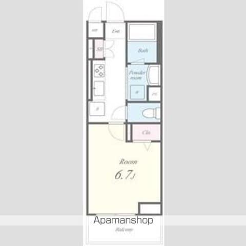 アスピラシオン尾頭橋(1K/1階)の間取り写真