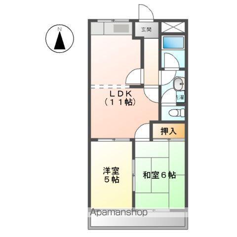 プチキャロル(2LDK/3階)の間取り写真