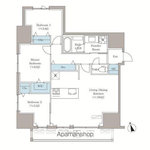 VISTA西早稲田(3LDK/11階)の間取り写真