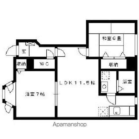 ブルースカイ国分弐番館(3LDK/2階)の間取り写真