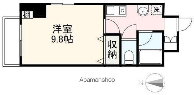 ブルージュ(1K/6階)の間取り写真