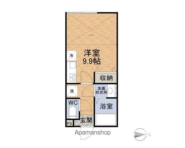 ORIGAMIⅡ(ワンルーム/1階)の間取り写真