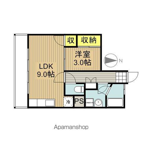 名豊第2ビル(1LDK/3階)の間取り写真