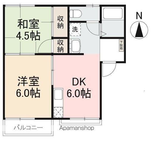 タウニィ屋島(2DK/2階)の間取り写真