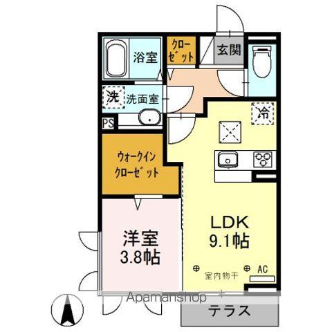 グランテラス上郷(1LDK/3階)の間取り写真