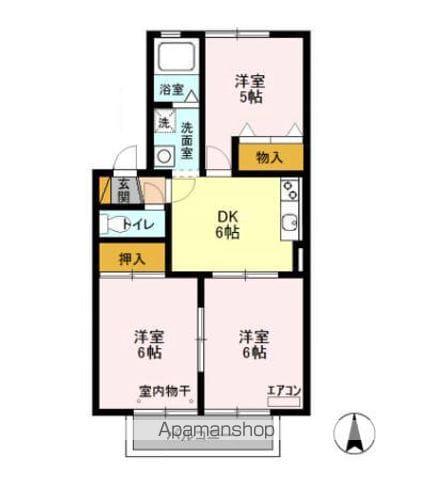 パークメゾンA(3DK/1階)の間取り写真