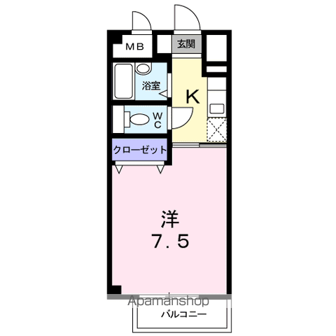 アクシスⅡ(1K/2階)の間取り写真