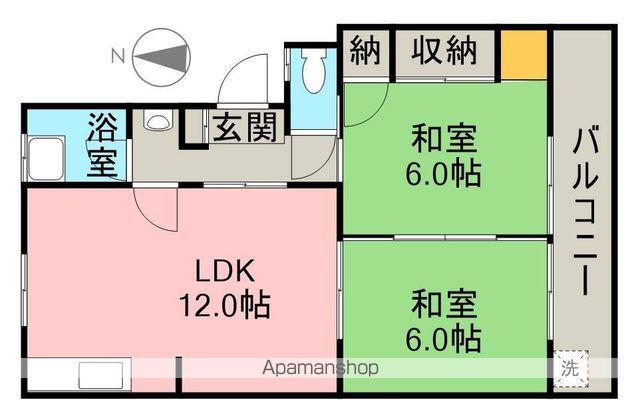 東雲マンション(2LDK/2階)の間取り写真