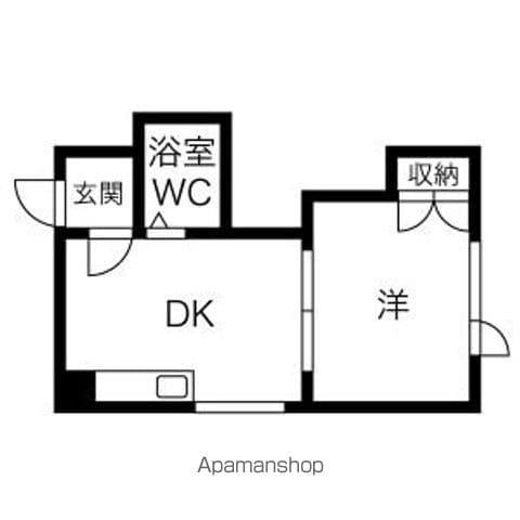 サッポロイン中野(1DK/5階)の間取り写真