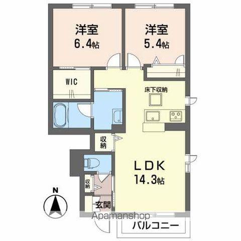 シャーメゾン瀬戸内(2LDK/1階)の間取り写真