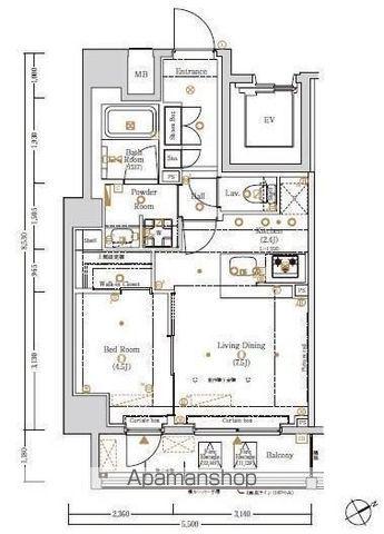 LOG上野駅前(1LDK/11階)の間取り写真