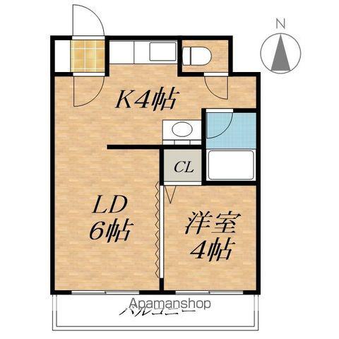 ラ・ポレール(1LDK/4階)の間取り写真