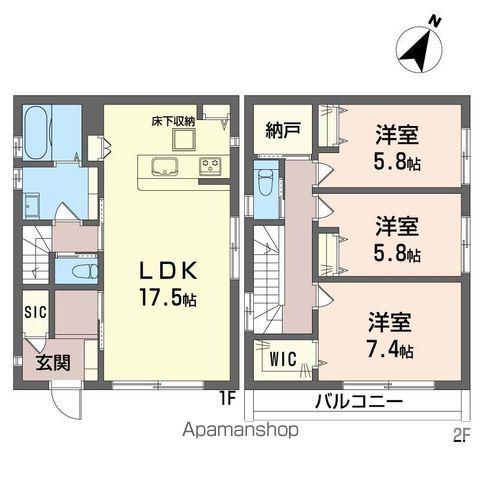 埼玉高速鉄道 戸塚安行駅 徒歩19分 2階建 築1年(3LDK)の間取り写真