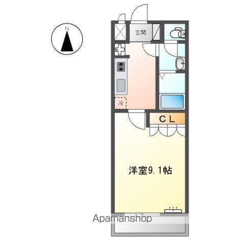 LACORN(1K/2階)の間取り写真