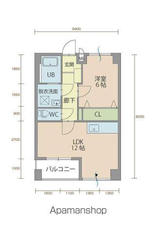 ウィステリア櫻小路(1LDK/5階)の間取り写真
