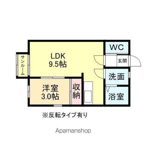 PROVENCE(1LDK/1階)の間取り写真