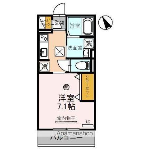 チェリーブロッサム勝部(1K/1階)の間取り写真