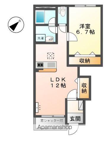 ビックイエロー(1LDK/1階)の間取り写真
