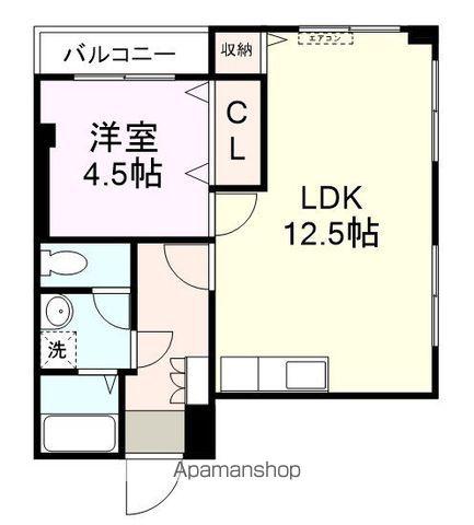 廣島屋ビル(1LDK/5階)の間取り写真