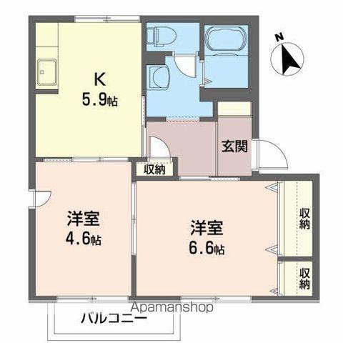 ディアス大館(2K/2階)の間取り写真