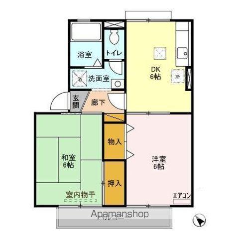 セジュール東初石II(2DK/1階)の間取り写真