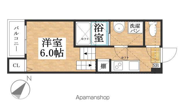 ハピネス枇杷島(ワンルーム/2階)の間取り写真