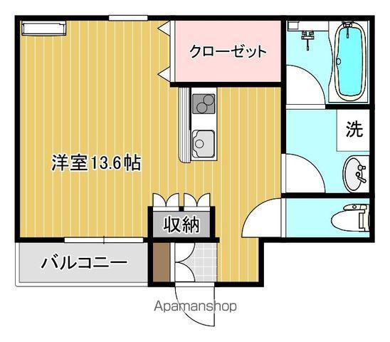 石巻線 石巻駅 徒歩15分 2階建 築8年(ワンルーム/1階)の間取り写真