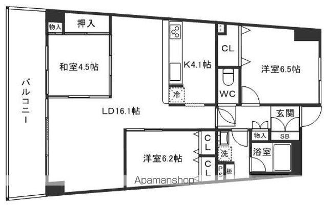 アイランドシティインフィニガーデン イースト棟(3LDK/2階)の間取り写真