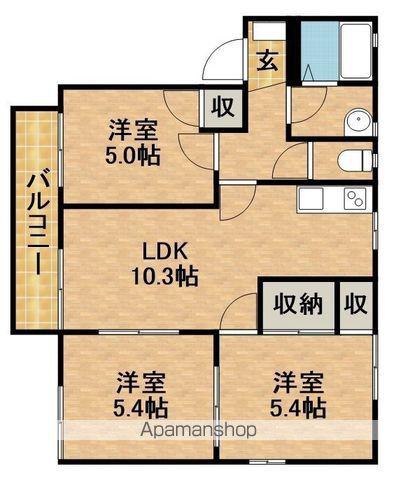 T・TOWNパレスA(3LDK/1階)の間取り写真