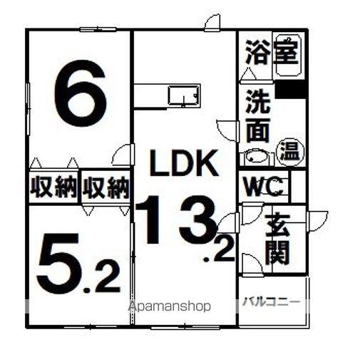 リヴィエール(2LDK/2階)の間取り写真